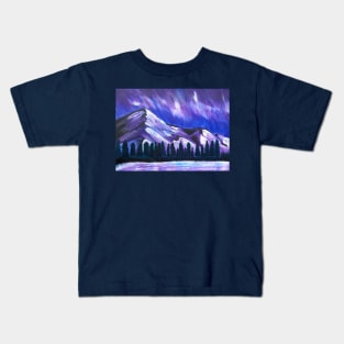 Aurora Borealis sky - Mountain Kids T-Shirt